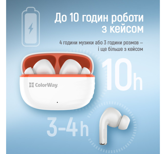 ColorWay Bluetooth-гарнітура СolorWay Slim TWS-5 Earbuds White (CW-TWS5WT)
