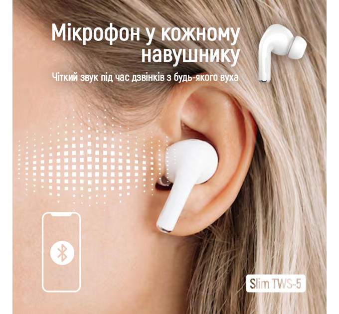 ColorWay Bluetooth-гарнітура СolorWay Slim TWS-5 Earbuds White (CW-TWS5WT)