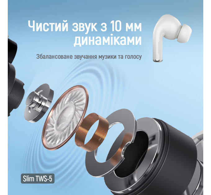 ColorWay Bluetooth-гарнітура СolorWay Slim TWS-5 Earbuds White (CW-TWS5WT)