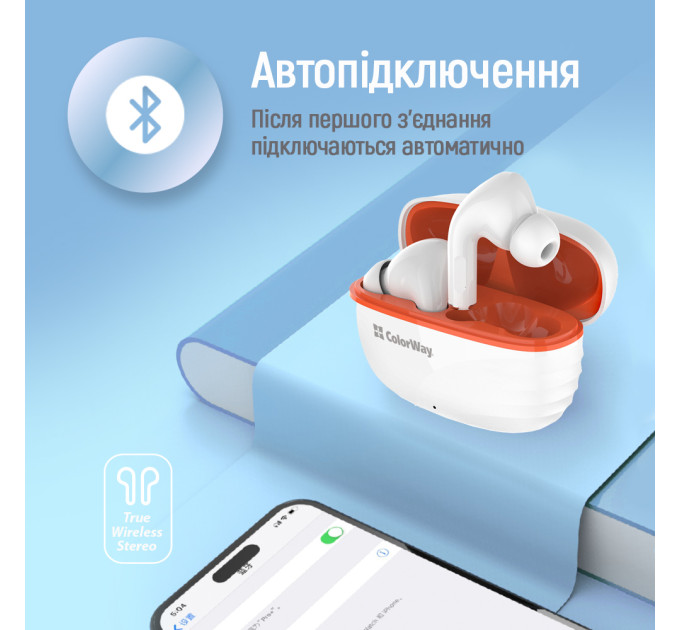 ColorWay Bluetooth-гарнітура СolorWay Slim TWS-5 Earbuds White (CW-TWS5WT)