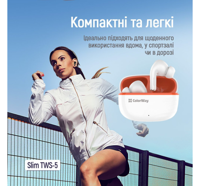 ColorWay Bluetooth-гарнітура СolorWay Slim TWS-5 Earbuds White (CW-TWS5WT)