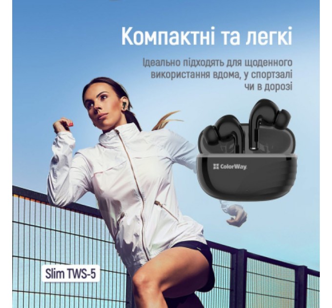 Навушники ColorWay Slim TWS-5 Earbuds Black (CW-TWS5BK)