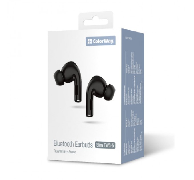 Навушники ColorWay Slim TWS-5 Earbuds Black (CW-TWS5BK)
