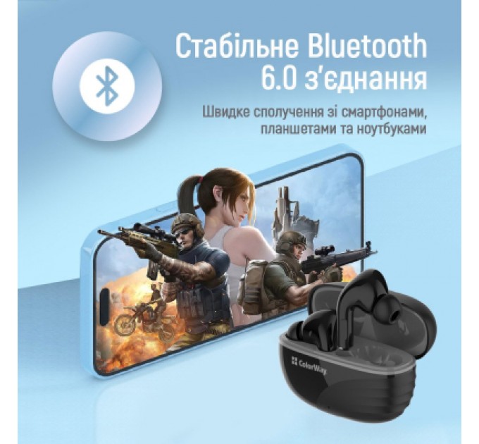 Навушники ColorWay Slim TWS-5 Earbuds Black (CW-TWS5BK)