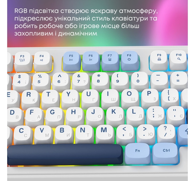 Ajazz Клавіатура бездротова Ajazz AF98 Plus Glacier Blue (AF98-PLUS-GB)