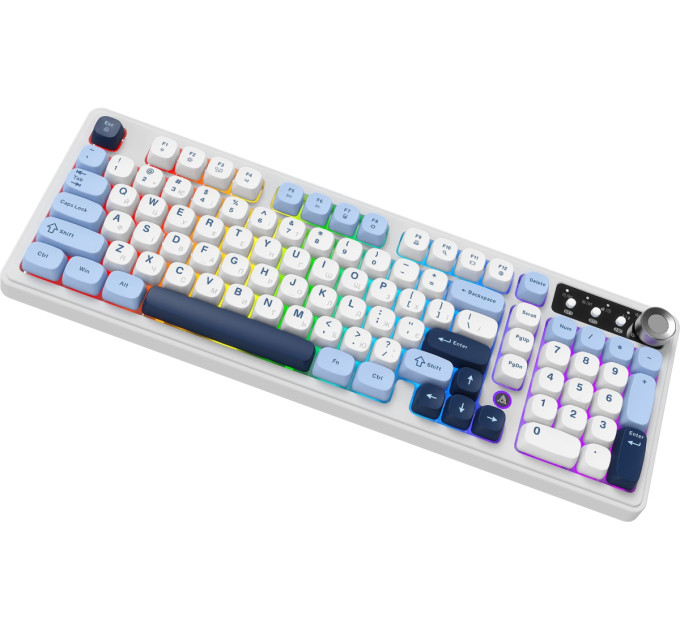 Ajazz Клавіатура бездротова Ajazz AF98 Plus Glacier Blue (AF98-PLUS-GB)