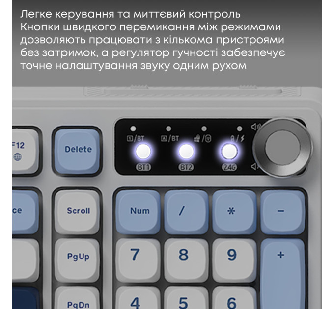 Ajazz Клавіатура бездротова Ajazz AF98 Plus Glacier Blue (AF98-PLUS-GB)