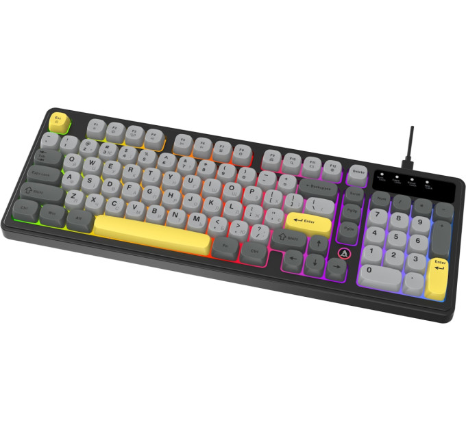 Ajazz Клавіатура Ajazz AF98 Black USB-C Black Gray Yellow (AF98-BGY)