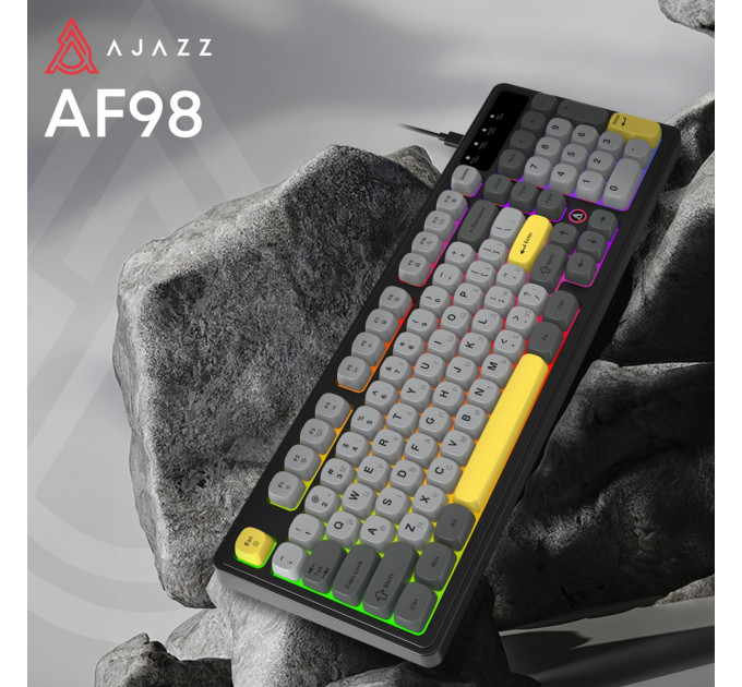 Ajazz Клавіатура Ajazz AF98 Black USB-C Black Gray Yellow (AF98-BGY)