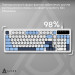 Ajazz Клавіатура Ajazz AF98 Black USB-C Glacier Blue (AF98-GB)