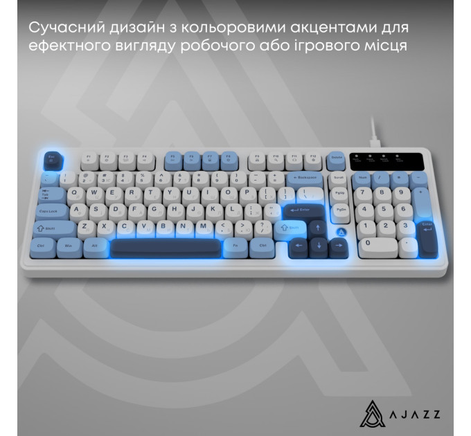 Ajazz Клавіатура Ajazz AF98 Black USB-C Glacier Blue (AF98-GB)