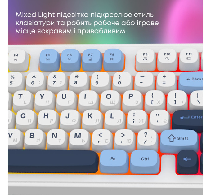 Ajazz Клавіатура Ajazz AF98 Black USB-C Glacier Blue (AF98-GB)