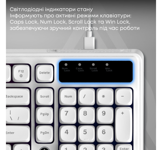 Ajazz Клавіатура Ajazz AF98 Black USB-C White (AF98-W)