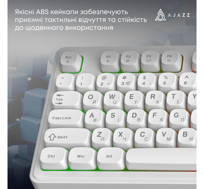 Ajazz Клавіатура Ajazz AF98 Black USB-C White (AF98-W)