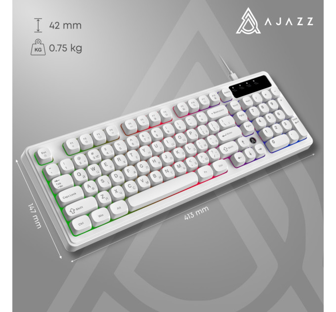 Ajazz Клавіатура Ajazz AF98 Black USB-C White (AF98-W)