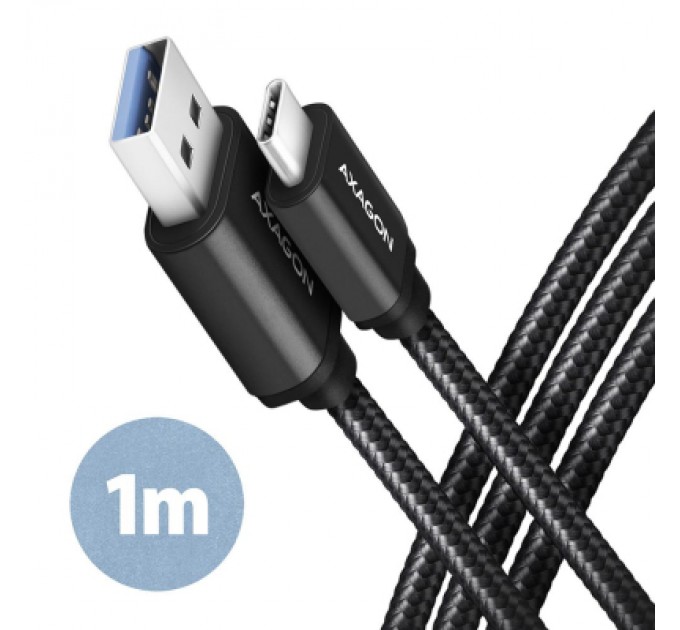 Дата кабель USB 3.2 AM to USB-C 1.0m black AXAGON (BUCM3-AM10AB)