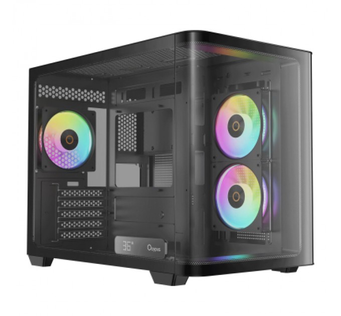 Корпус для ПК OCYPUS IOTA C50 BK CURVE ARGB DIGITAL (OTA-C50-BKD300CD-GL)