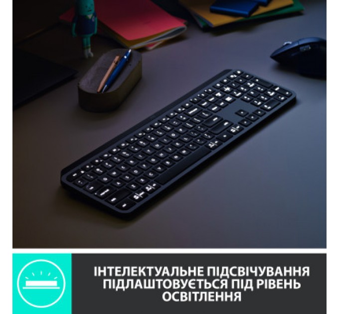 Logitech Клавіатура Logitech MX Keys Advanced for Business Wireless Illuminated UA Graphite (920-010251)