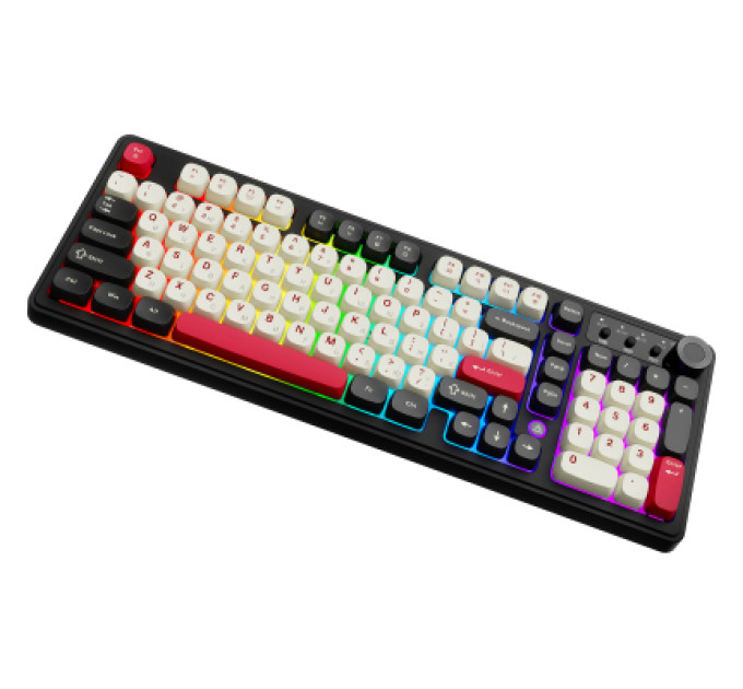 Ajazz Клавіатура Ajazz AF98 Plus Wireless/Bluetooth/USB UA Black/White/Red (AF98-PLUS-BSR)
