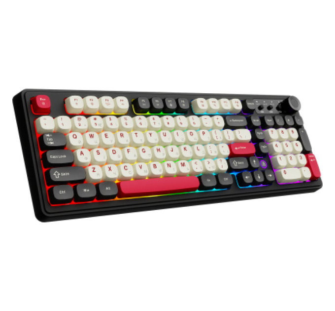 Ajazz Клавіатура Ajazz AF98 Plus Wireless/Bluetooth/USB UA Black/White/Red (AF98-PLUS-BSR)