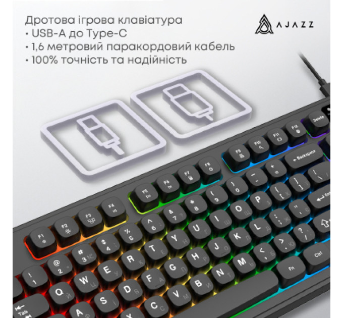 Ajazz Клавіатура Ajazz AF98 USB UA Black (AF98-B)