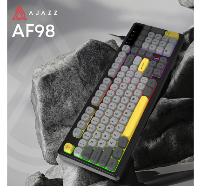 Ajazz Клавіатура Ajazz AF98 USB UA Black/Grey/Yellow (AF98-BGY)