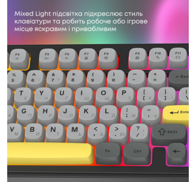 Ajazz Клавіатура Ajazz AF98 USB UA Black/Grey/Yellow (AF98-BGY)