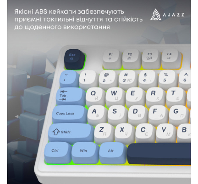 Ajazz Клавіатура Ajazz AF98 USB UA White/Blue (AF98-GB)