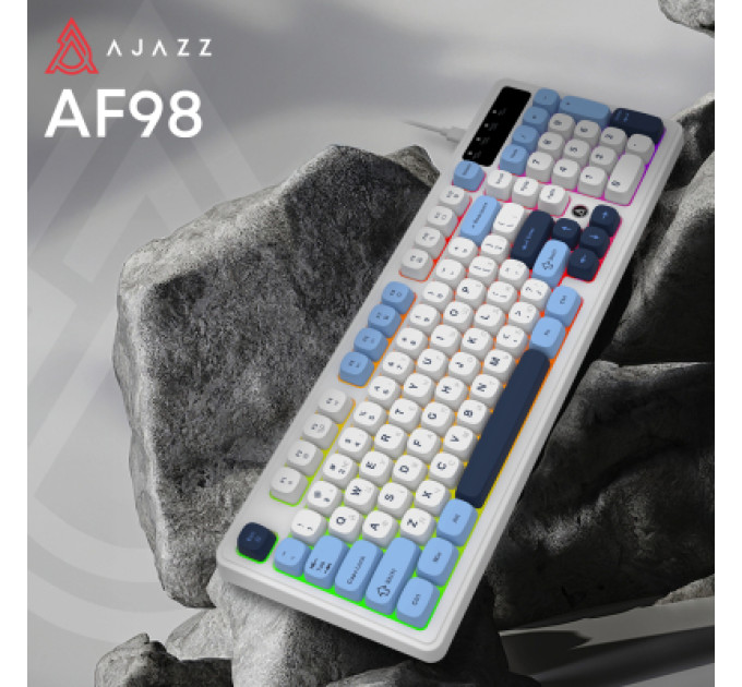 Ajazz Клавіатура Ajazz AF98 USB UA White/Blue (AF98-GB)