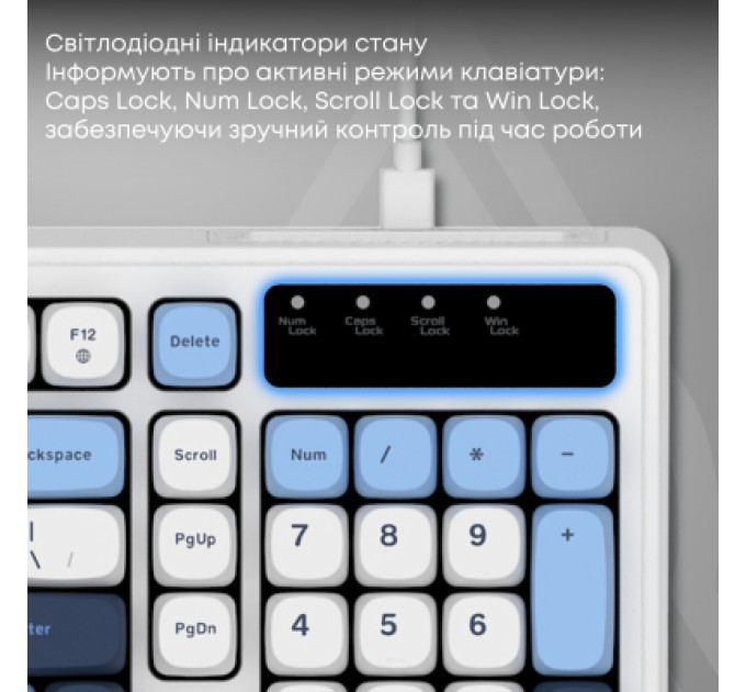 Ajazz Клавіатура Ajazz AF98 USB UA White/Blue (AF98-GB)