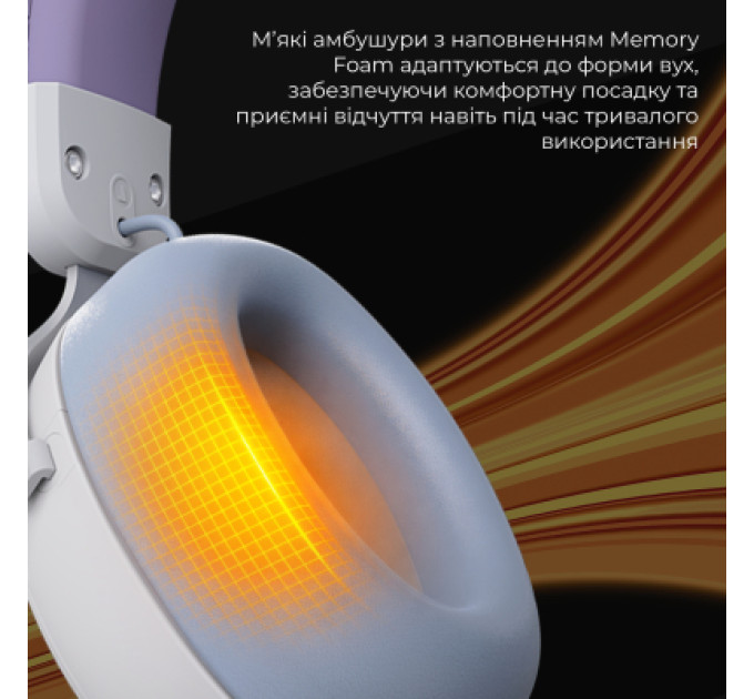 Ajazz Навушники Ajazz AHM08 MAX 3-Mode White/Purple (AHM08-MAX-PWB)