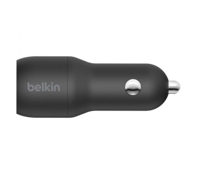 Зарядний пристрій Belkin Car Charger (24W) Dual USB-A, USB-A - Lightning, 1m, black (CCD001BT1MBK)