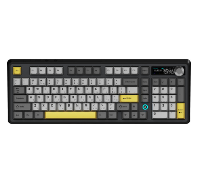 Ajazz Клавіатура Ajazz AK980 V2 Gift Switch V2 Wireless/Bluetooth/USB UA Black/Grey/Yellow (AK980-V2-G-BGY)