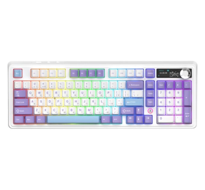 Ajazz Клавіатура Ajazz AK980 V2 Gift Switch V2 Wireless/Bluetooth/USB UA White/Blue (AK980-V2-G-PWB)