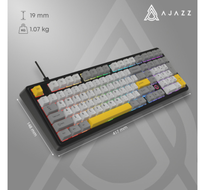 Ajazz Клавіатура Ajazz AK980 MAX Magnetic Switch USB UA Black/Grey/Yellow (AK980-MAX-M-BGY)