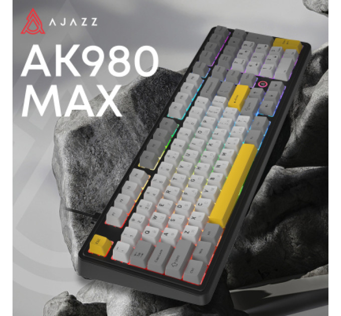 Ajazz Клавіатура Ajazz AK980 MAX Magnetic Switch USB UA Black/Grey/Yellow (AK980-MAX-M-BGY)