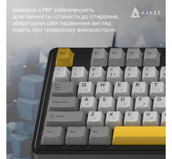 Ajazz Клавіатура Ajazz AK980 MAX Magnetic Switch USB UA Black/Grey/Yellow (AK980-MAX-M-BGY)