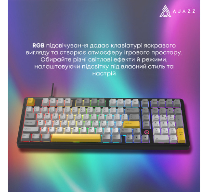 Ajazz Клавіатура Ajazz AK980 MAX Magnetic Switch USB UA Black/Grey/Yellow (AK980-MAX-M-BGY)