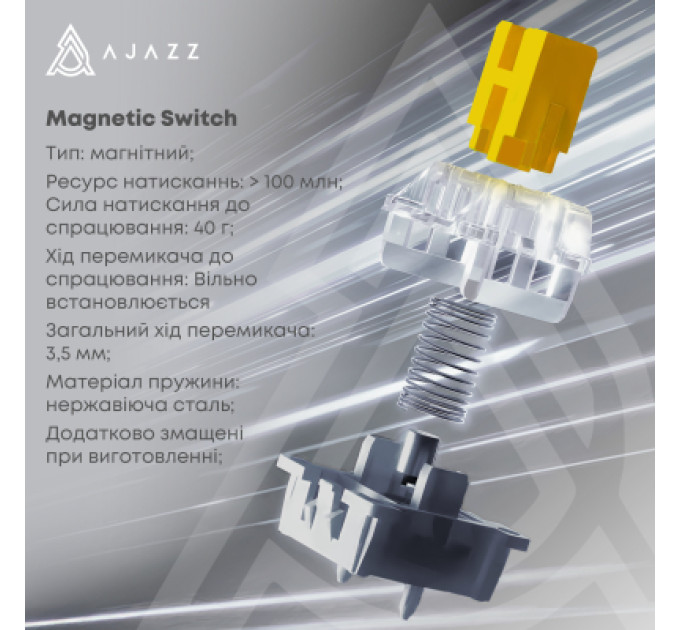 Ajazz Клавіатура Ajazz AK980 MAX Magnetic Switch USB UA Black/Grey/Yellow (AK980-MAX-M-BGY)