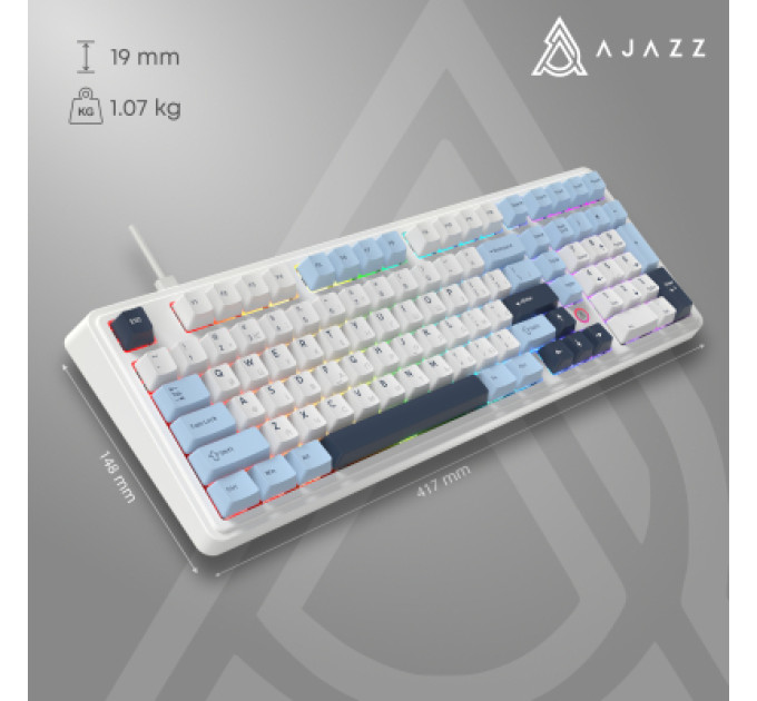 Ajazz Клавіатура Ajazz AK980 MAX Magnetic Switch USB UA White/Blue (AK980-MAX-M-BWDB)