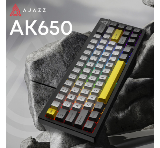 Ajazz Клавіатура Ajazz AK650 Moon Yellow Switch USB UA Black/Grey/Yellow (AK650-MY-GWY)