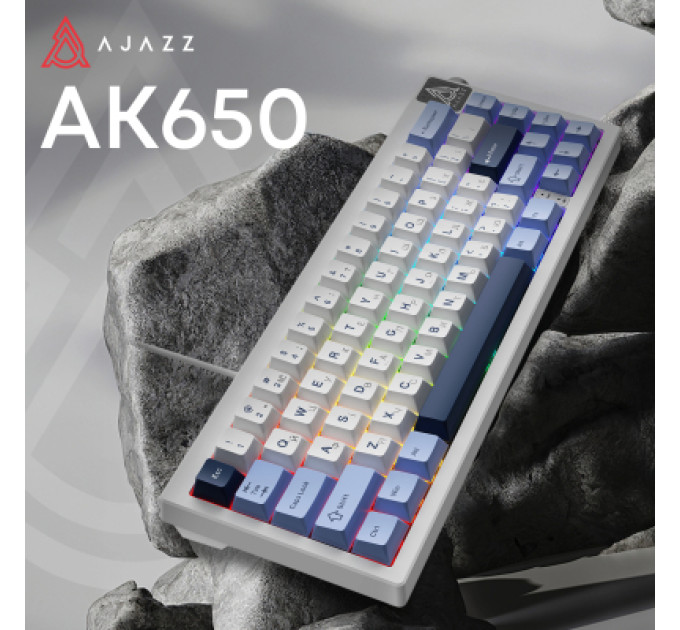 Ajazz Клавіатура Ajazz AK650 Sea Salt Switch USB UA White/Blue (AK650-SS-BWB)