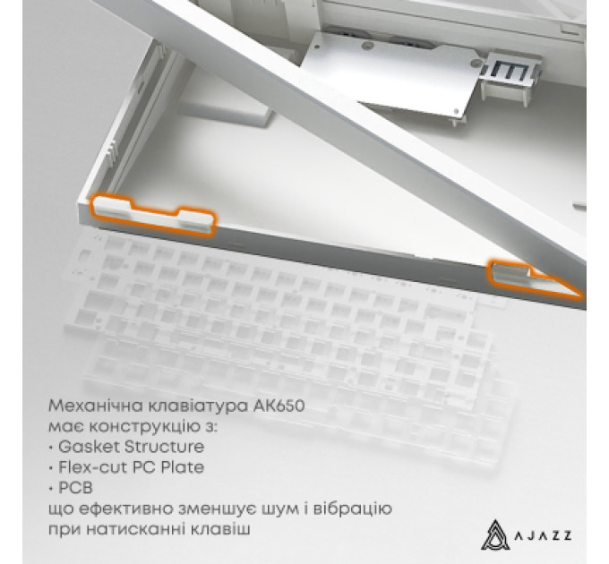 Ajazz Клавіатура Ajazz AK650 Sea Salt Switch USB UA White/Blue (AK650-SS-BWB)