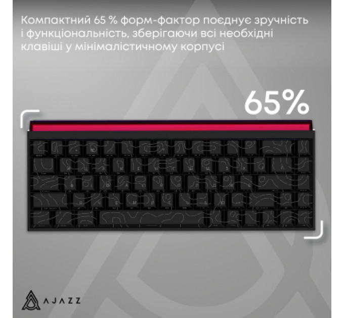 Ajazz Клавіатура Ajazz NK68 Red Switch USB UA Black (NK68-R-S-B)