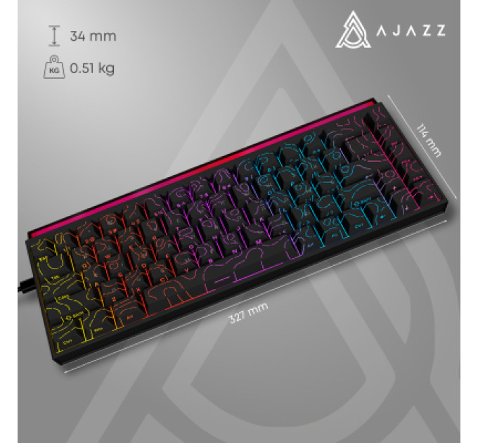 Ajazz Клавіатура Ajazz NK68 Red Switch USB UA Black (NK68-R-S-B)