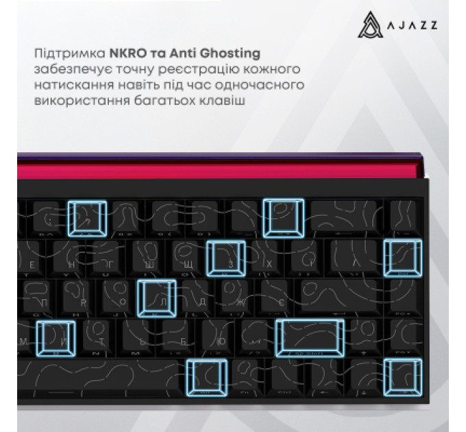 Ajazz Клавіатура Ajazz NK68 Red Switch USB UA Black (NK68-R-S-B)