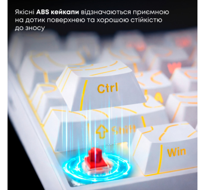 Ajazz Клавіатура Ajazz NK68 Red Switch USB UA White (NK68-R-S-W)