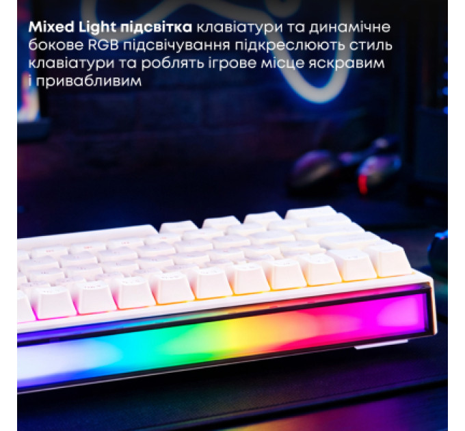 Ajazz Клавіатура Ajazz NK68 Red Switch USB UA White (NK68-R-W)