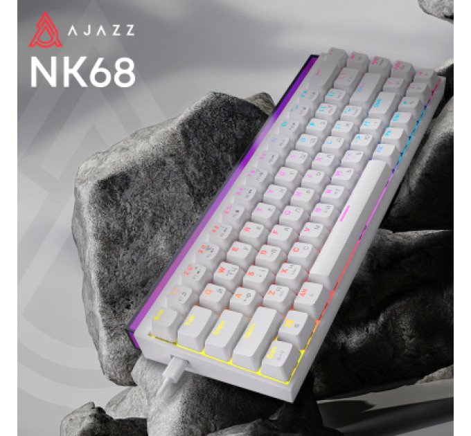 Ajazz Клавіатура Ajazz NK68 Red Switch USB UA White (NK68-R-W)