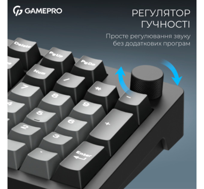 GamePro Клавіатура GamePro Asgard Drakkar Keychron Super Red Switch Wireless/Bluetooth/USB UA Black (MK305BK)